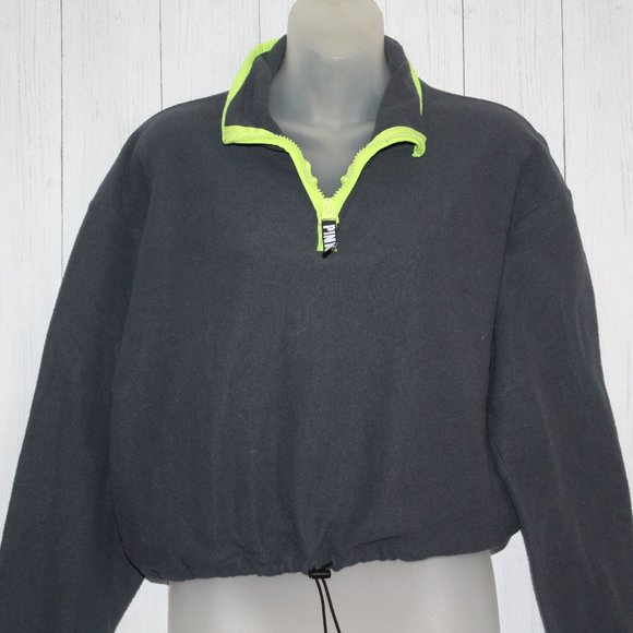 PINK Victoria's Secret Cropped Fleece Adult Med Ho - Picture 2 of 2